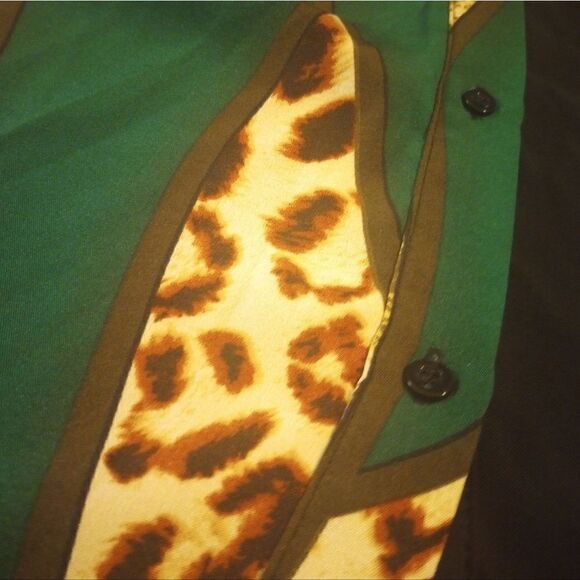 Shein curve animal print and Paisley black color block button down shi… - Picture 7 of 10